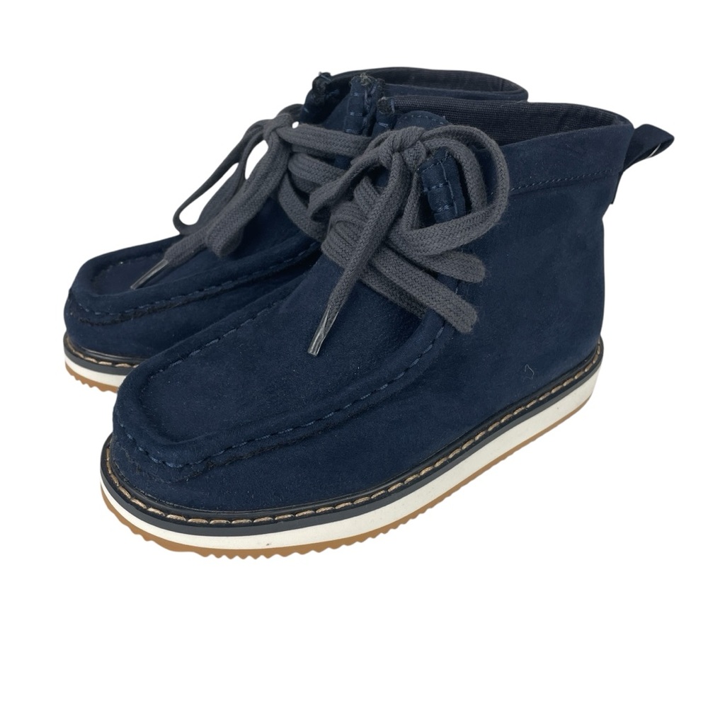 Gap Toddler Navy Blue Moc Toe Lace Up Boots Size 10 NWT